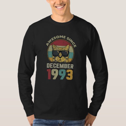 Awesome Since December 1993 29nd Birthday Cat T_Shirt