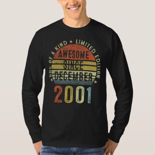 Awesome Since December 2001 21 Years Old 21st Birt T_Shirt