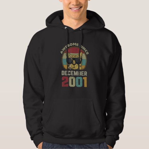 Awesome Since December 2001 21nd Birthday Cat Hoodie