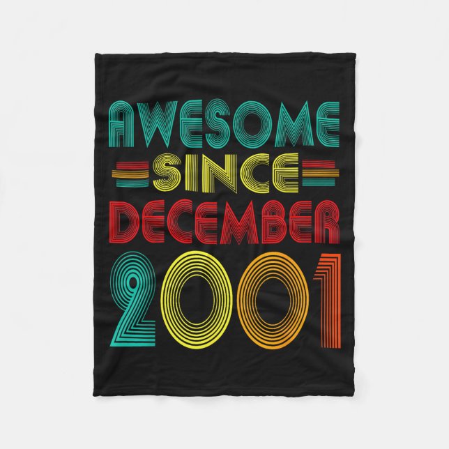 Awesome Since December 2001 Years 24th Bday Funny  Fleece Blanket (Front)