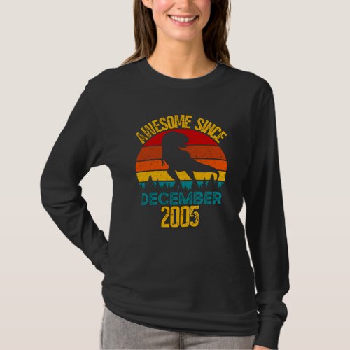Awesome Since December 2005 T Rex Dino T_Shirt