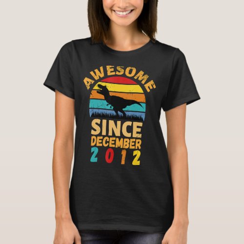 Awesome Since December 2012 Vintage 9th Birthday D T_Shirt