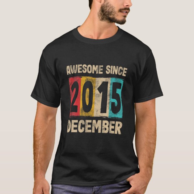 Awesome Since December 2015 5th Birthday Gift 5 Ye T-Shirt (Front)