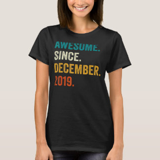 Awesome Since December 2019 3rd Birthday  3 Year O T-Shirt