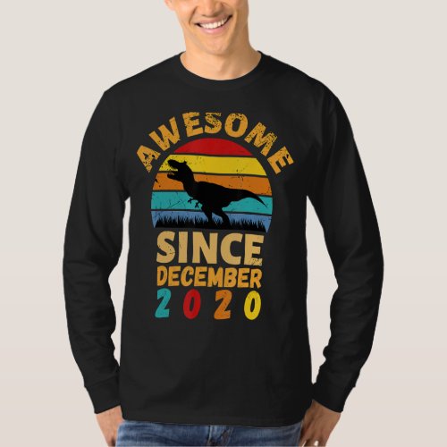 Awesome Since December 2020 Vintage 1th Birthday D T_Shirt