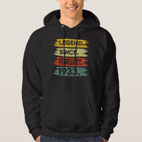 Awesome Since February 1933 90th Birthday Gift 90  Hoodie