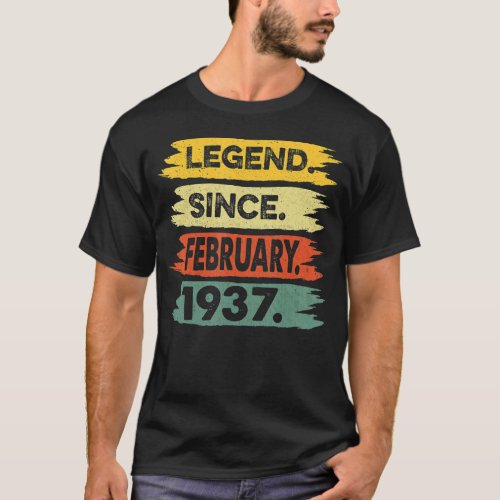 Awesome Since February 1937 86th Birthday Gift 86  T_Shirt