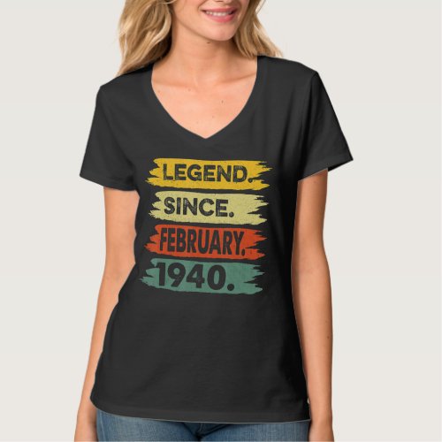 Awesome Since February 1940 83rd Birthday Gift 83  T_Shirt