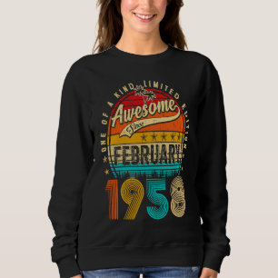 Awesome Since February 1958 65 Years Old 65th Birt Sweatshirt