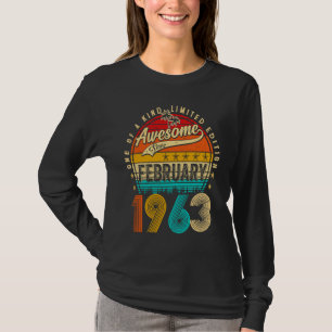 Awesome Since February 1963 60 Years Old 60th Birt T-Shirt