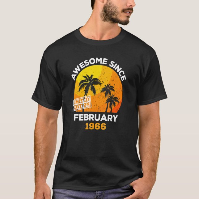 Awesome Since February 1966 Retro Men & Women Birt T-Shirt (Front)
