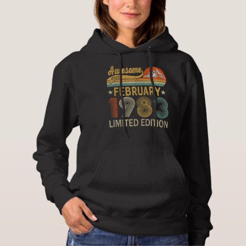 Awesome Since February 1983 40 Years Old 40th Birt Hoodie