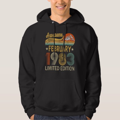 Awesome Since February 1983 40 Years Old 40th Birt Hoodie