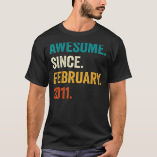 Awesome Since February 2011 12th Birthday Gifts 12 T-Shirt