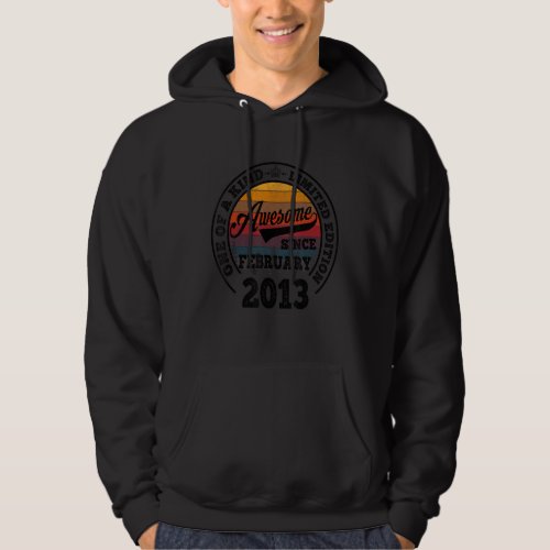 Awesome Since February 2013 10th Birthday 10 Years Hoodie
