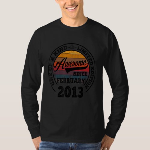 Awesome Since February 2013 10th Birthday 10 Years T_Shirt