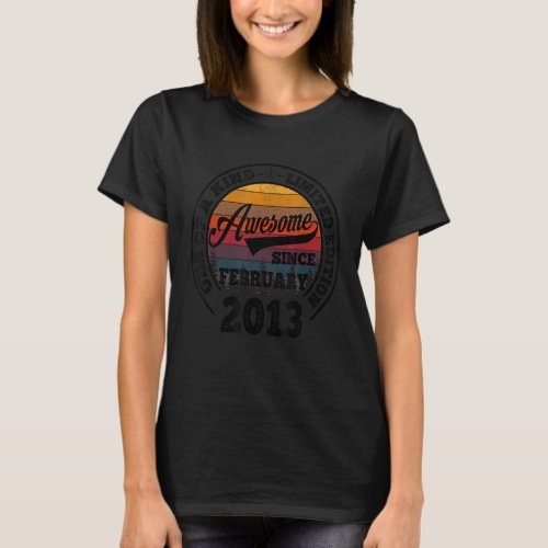 Awesome Since February 2013 10th Birthday 10 Years T_Shirt