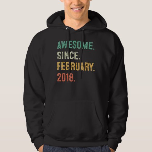 Awesome Since February 2018 5th Birthday Gift 5 Ye Hoodie