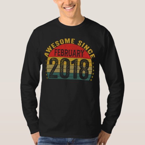 Awesome Since February 2018  5th Birthday Girls Bo T_Shirt