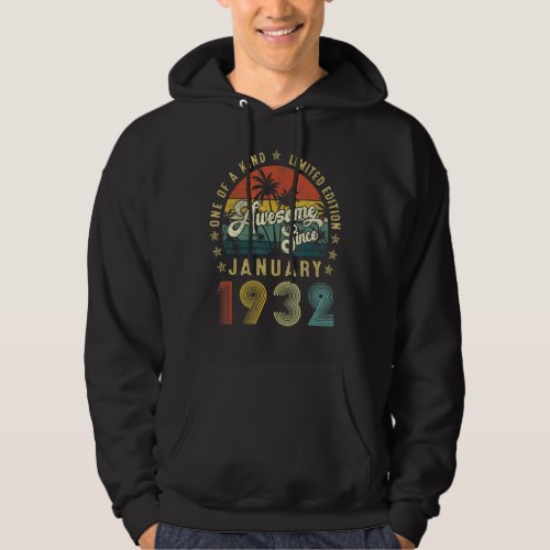 Awesome Since January 1932 91 Years Old 91st Birth Hoodie