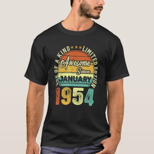 Awesome Since January 1954 69th Birthday  69 Years T_Shirt
