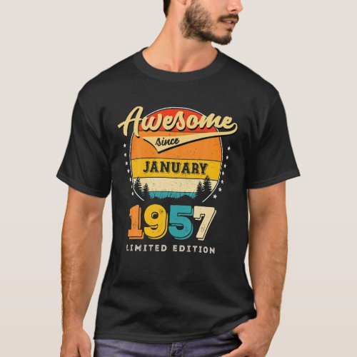 Awesome Since January 1957 Vintage Birthday T_Shirt