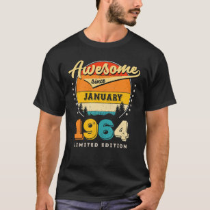 Awesome Since January 1964 Vintage Birthday T-Shirt