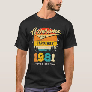 Awesome Since January 1981 Vintage Birthday T-Shirt