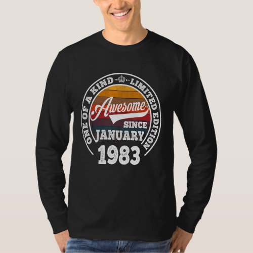 Awesome Since January 1983 40th Birthday 40 Years  T_Shirt