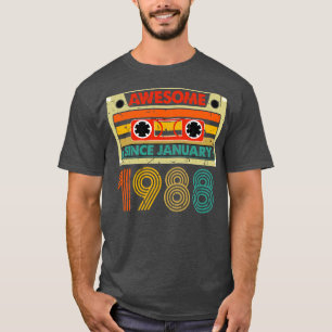 Awesome Since January 1988 36 Years Old 36th Birth T-Shirt