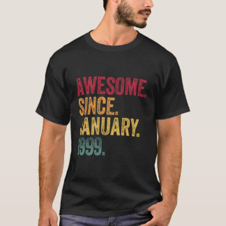 Awesome Since January 1999 22Nd Birthday Gift Retr T-Shirt