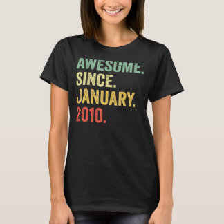 Awesome Since January 2010 13th Birthday 13 Years T-Shirt