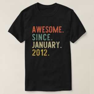 Awesome Since January 2012 9th Gift Birthday 9 Yea T-Shirt