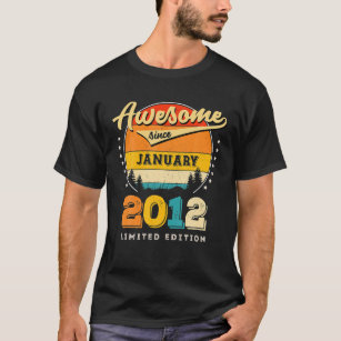 Awesome Since January 2012 Vintage Birthday T-Shirt
