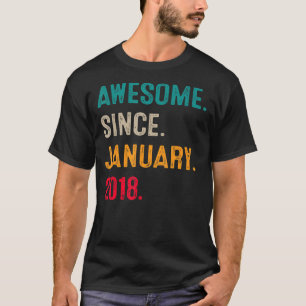 Awesome Since January 2018 5th Birthday 5 Year Ol T-Shirt