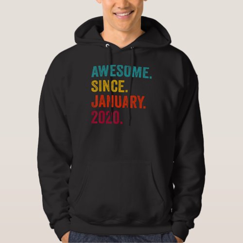 Awesome Since January 2020 3rd Birthday  3 Year Ol Hoodie