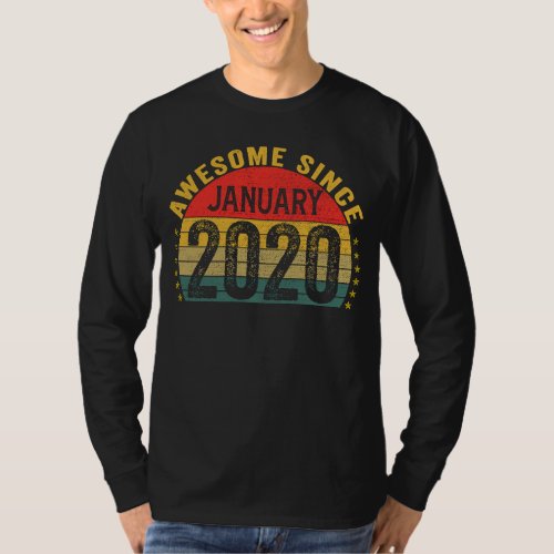 Awesome Since January 2020  3rd Birthday Girls Boy T_Shirt