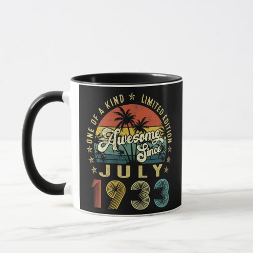 Awesome Since July 1933 Vintage 89th Birthday For Mug