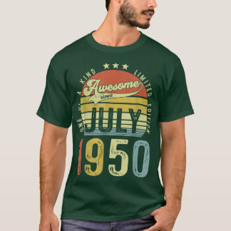 Awesome Since July 1950 Vintage 72nd Birthday for T-Shirt