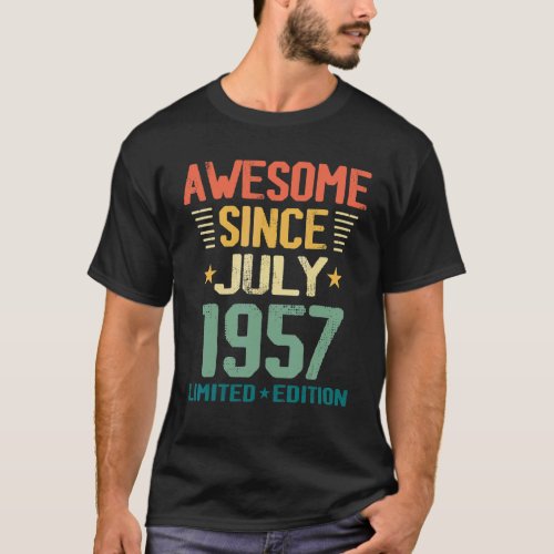 Awesome Since July 1957 65th Birthday Retro T_Shirt