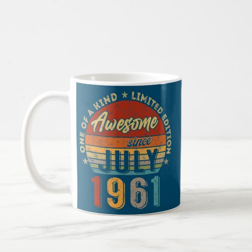 Awesome Since July 1961 Vintage 61st Birthday  Coffee Mug