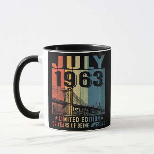 Awesome Since July 1963 59th Birthday Vintage Mug