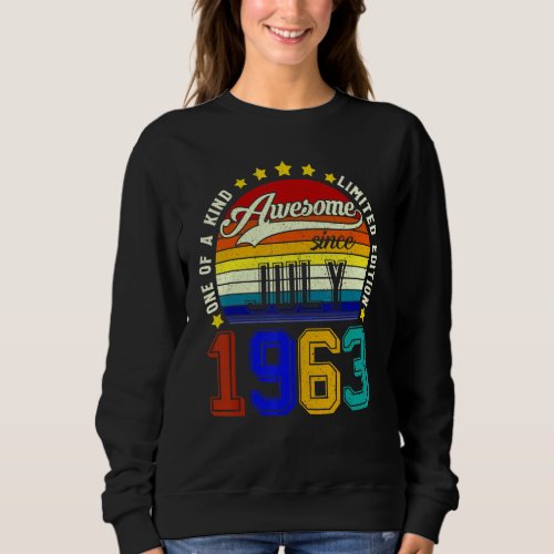 Awesome Since July 1963 Vintage 59th Birthday Sweatshirt