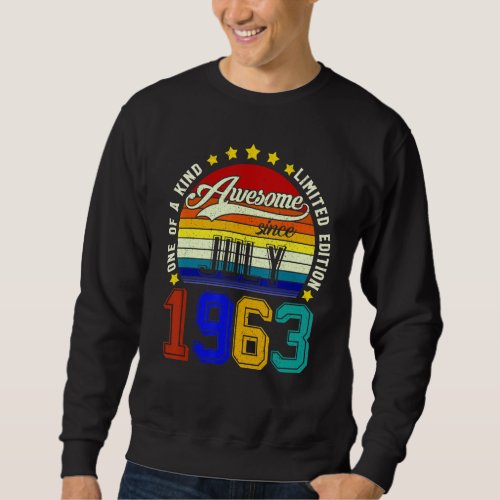 Awesome Since July 1963 Vintage 59th Birthday Sweatshirt