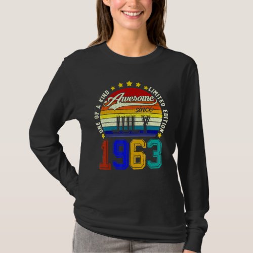 Awesome Since July 1963 Vintage 59th Birthday T_Shirt