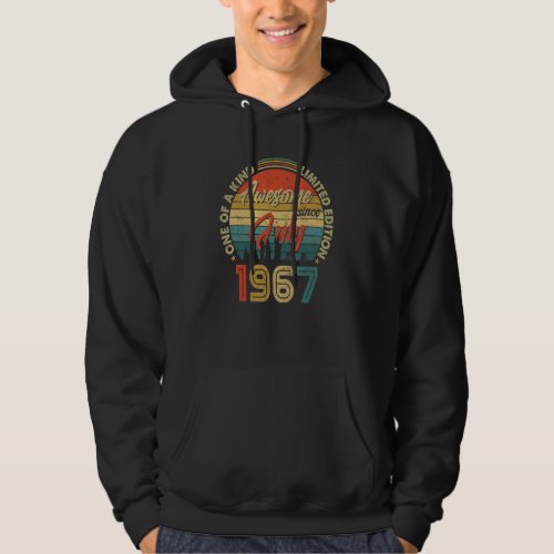 Awesome Since July 1967 Vintage 55th Birthday Hoodie