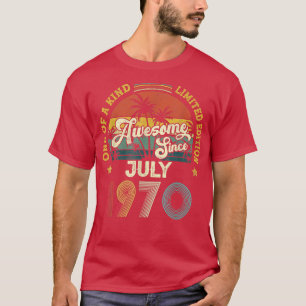 Awesome Since July 1970 Vintage 52nd Birthday T-Shirt