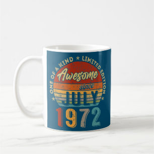 Awesome Since July 1972 Vintage 50th Birthday Coffee Mug