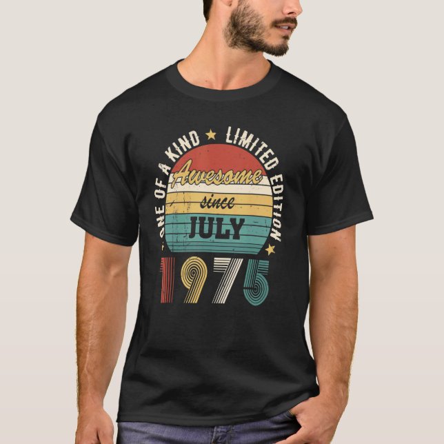 Awesome Since July 1975 U2013 Happy Birthday T-Shirt (Front)