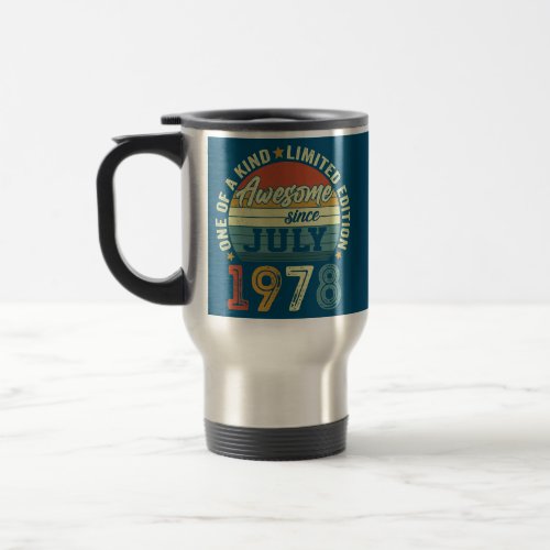 Awesome Since July 1978 44 Years Old 44th Travel Mug